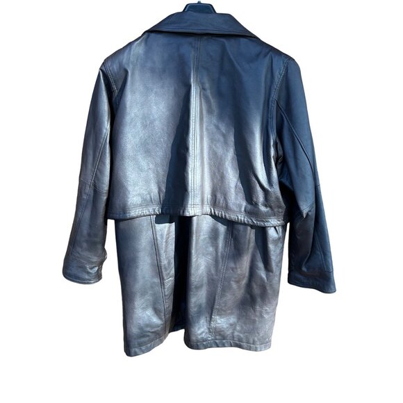 Vintage Veranesi Chocolate Brown 100% Leather Jacket Women's Mid- Length Coat Si - Picture 11 of 15